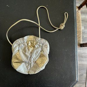 Vintage Shoulder Bag Patchwork Gold Silver Small Crossbody Clutch